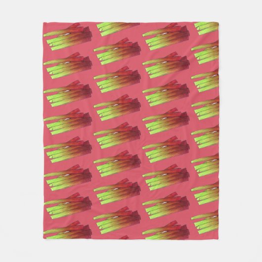 Culinaire Rhubarb Stalks Vegetable Garden Food Veg Fleece Deken (Voorkant)