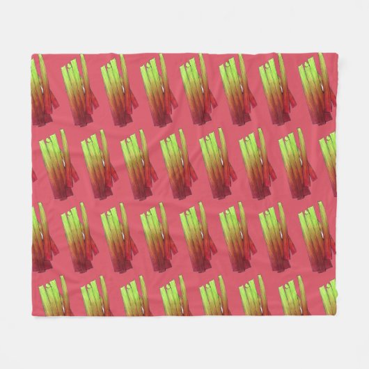 Culinaire Rhubarb Stalks Vegetable Garden Food Veg Fleece Deken (Voorkant (Horizontaal))