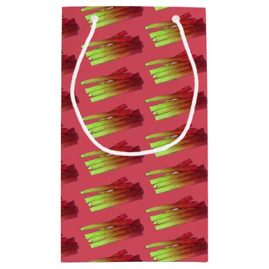 Culinaire Rhubarb Stalks Vegetable Garden Food Veg Klein Cadeauzakje (Achterkant)