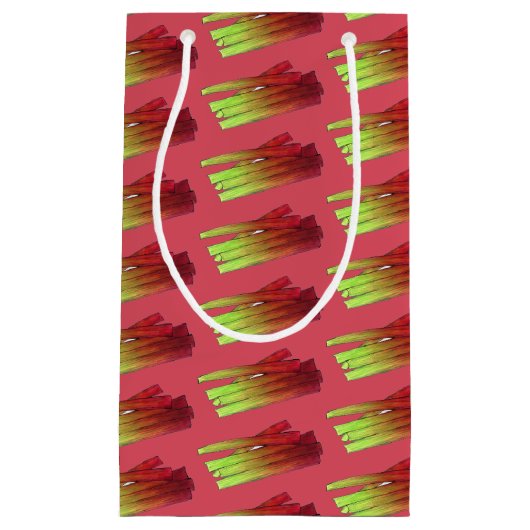 Culinaire Rhubarb Stalks Vegetable Garden Food Veg Klein Cadeauzakje (Voorkant)