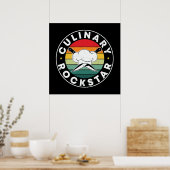Culinaire Rockstar-woordkunst die liefhebbers van  Poster (Keuken)
