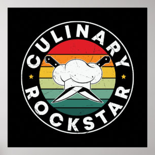 Culinaire Rockstar-woordkunst die liefhebbers van  Poster
