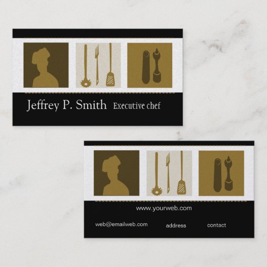 Culinaire School Afstuderen Catering Cook Chef Visitekaartje (Voorkant / Achterkant)
