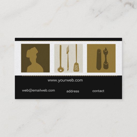 Culinaire School Afstuderen Catering Cook Chef Visitekaartje (Achterkant)