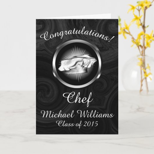 Culinaire school Afstuderen gepersonaliseerd Kaart (Gele Bloem)