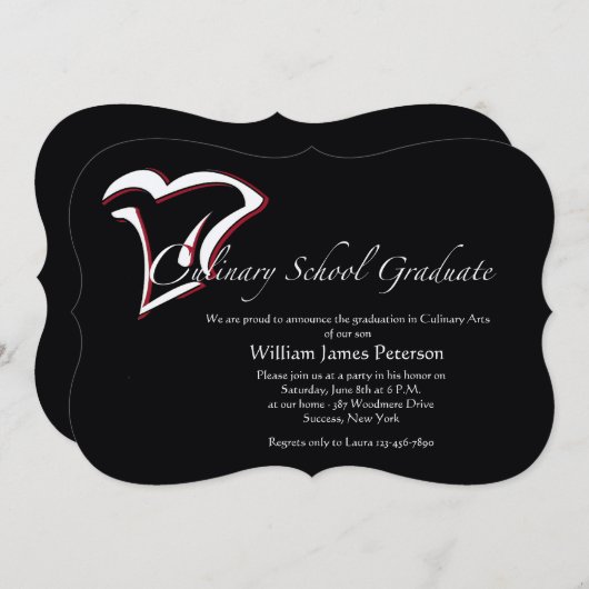 Culinaire School Afstuderen Kaart (Voorkant / Achterkant)