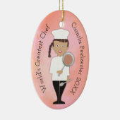 Culinaire Spaanse meisje chef-kok kerst ornament (Rechts)