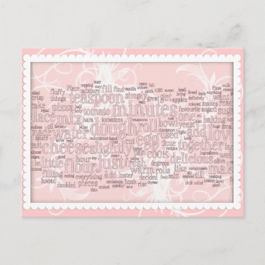 Culinaire Termen Word Cloud Recept Kaarten (Voorkant)