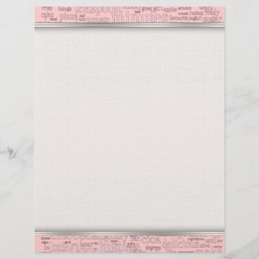 Culinaire termen Word Cloud Writing Paper (Voorkant)