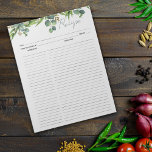 Culinaire Waterverf laat Notitieblok<br><div class="desc">Een eenvoudig notitieblok met waterverf bladeren voor de receptenorganisatie.</div>