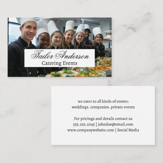 Culinary Chef Catering Staff Visitekaartje (Voorkant / Achterkant)