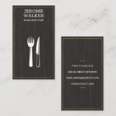 Culinary Logo | Zwarte Textuur Visitekaartje (Voorkant / Achterkant)