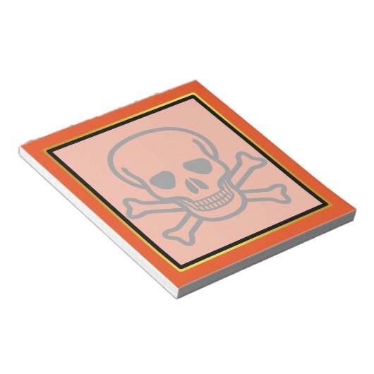 Cull Crossed Botten Halloween Gold-boarder Notitieblok (Schuin)