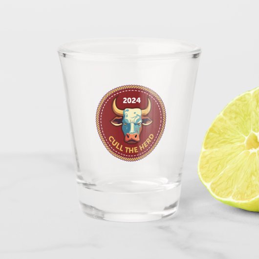 Cull the Heard Merit Badge Shot Glass Shot Glas (Voorkant)