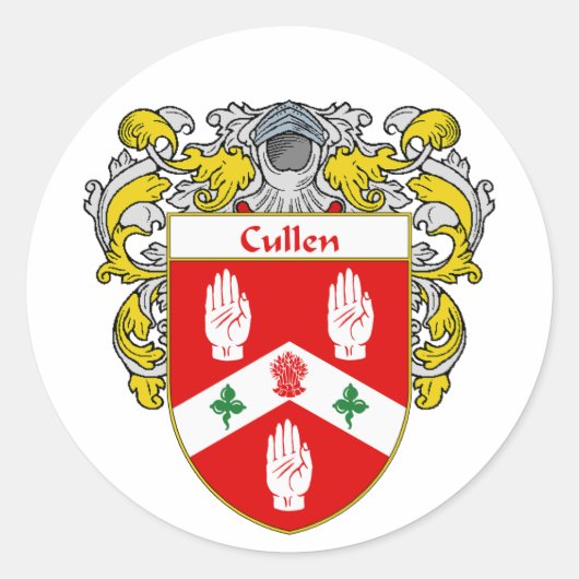 Cullen Wapenschild (gemanteld) Ronde Sticker (Voorkant)