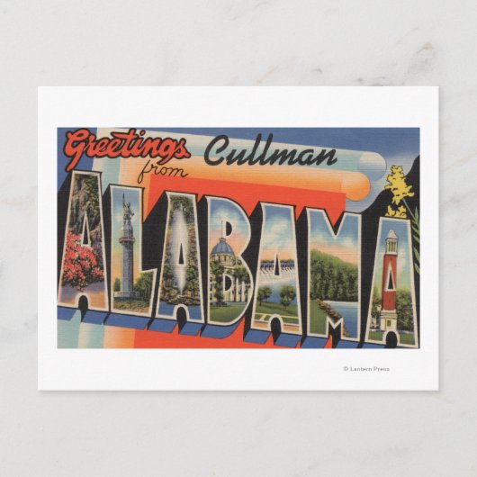 Cullman, Alabama - Grote lettertjes Briefkaart (Voorkant)