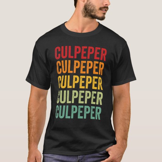 Culpeper County Virginia Rainbow Tekst Ontwerp T-shirt (Voorkant)
