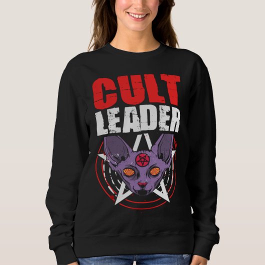 Cult Leader Cat Satanic Witchcraft Baphomet Occult Trui (Voorkant)