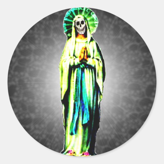 Cult of Santa Muerte Ronde Sticker (Voorkant)