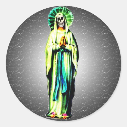 Cult of Santa Muerte Ronde Sticker (Voorkant)