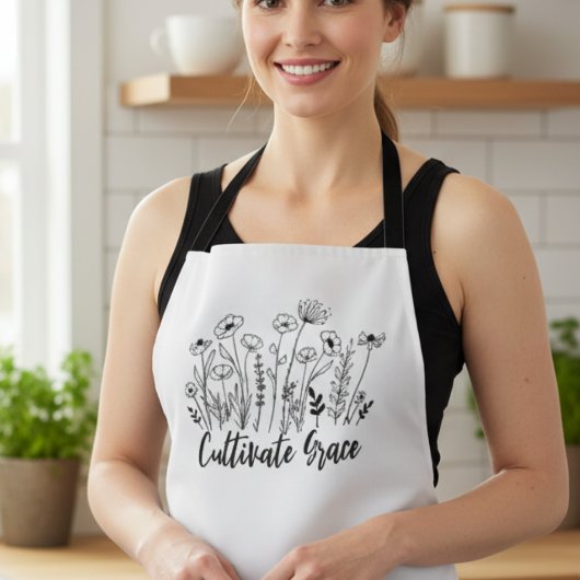 Cultivate Grace Apron - Floral Kitchen Wear Schort