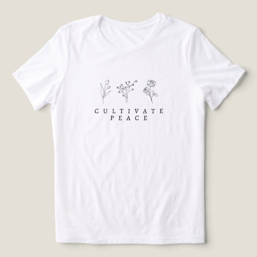 'Cultivate Peace' Calmer Kinder Inspiring Mindful Tri-Blend Shirt (Design voorkant)