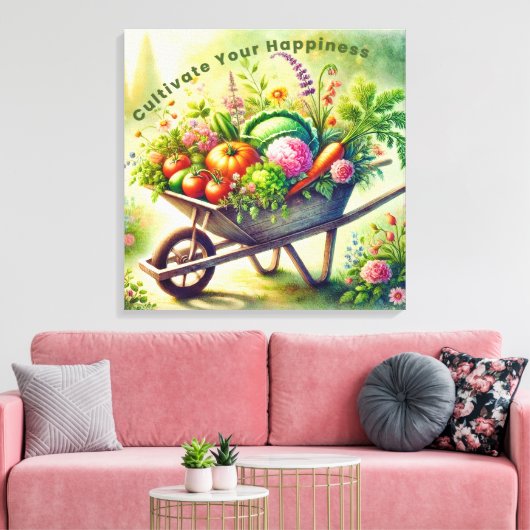 Cultiveer je geluk canvas afdruk (Insitu (Woonkamer))