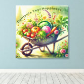 Cultiveer je geluk canvas afdruk (Insitu (Houten vloer))