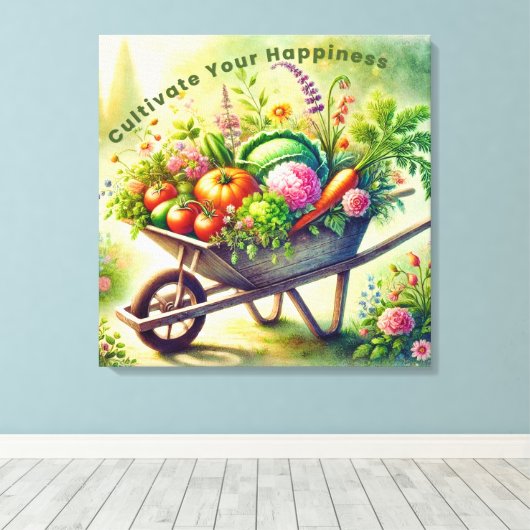 Cultiveer je geluk canvas afdruk (Insitu (Houten vloer))