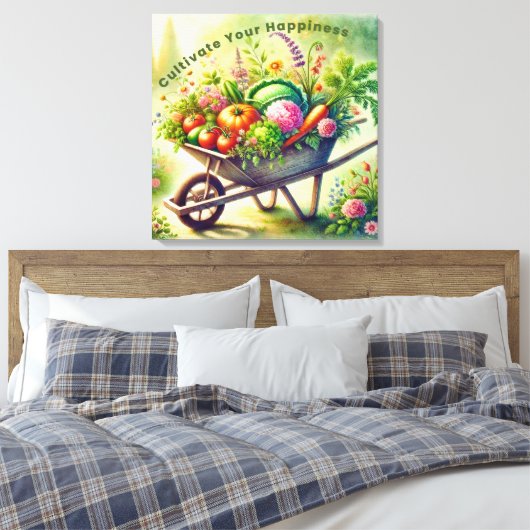 Cultiveer je geluk canvas afdruk (Insitu (Slaapkamer))