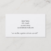 Cultiveer jezelf als boom en wortels life coach visitekaartje (Achterkant)