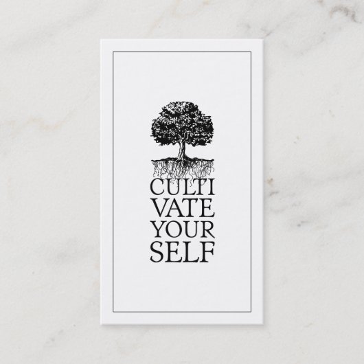 Cultiveer jezelf als boom en wortels life coach visitekaartje (Voorkant)
