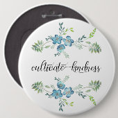 Cultiveer vriendelijkheid Elegante Blauwe Bloemen Ronde Button 6,0 Cm (Voorkant /achterkant)