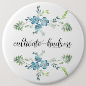 Cultiveer vriendelijkheid Elegante Blauwe Bloemen Ronde Button 6,0 Cm (Voorkant)