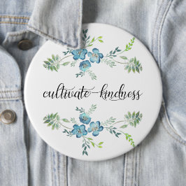 Cultiveer vriendelijkheid Elegante Blauwe Bloemen Ronde Button 6,0 Cm