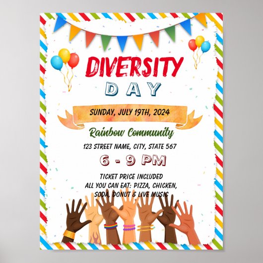 Cultural Diversity Day evenement flyer poster (Voorkant)