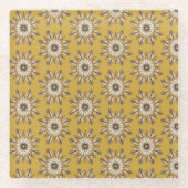 Cultural Mandala Design Glazen Onderzetter (Voorkant)