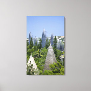 Cultureel centrum Tjibaou, Noumea, Nieuw-Caledonië Canvas Afdruk