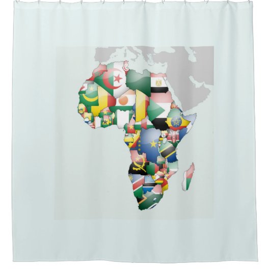 Cultureel doek: Prachtig kleurrijke Afrika kaart Douchegordijn (Voorkant)
