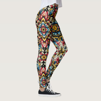 Cultureel Erfgoed Ontwerp Afrikaanse Flower Medley Leggings