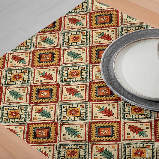 Cultureel geïnspireerde tijdloze etnische elemente lange tafelloper