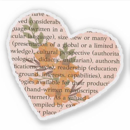 Cultureel perspectief Cool hartvorm Lettering Sticker (Voorkant)