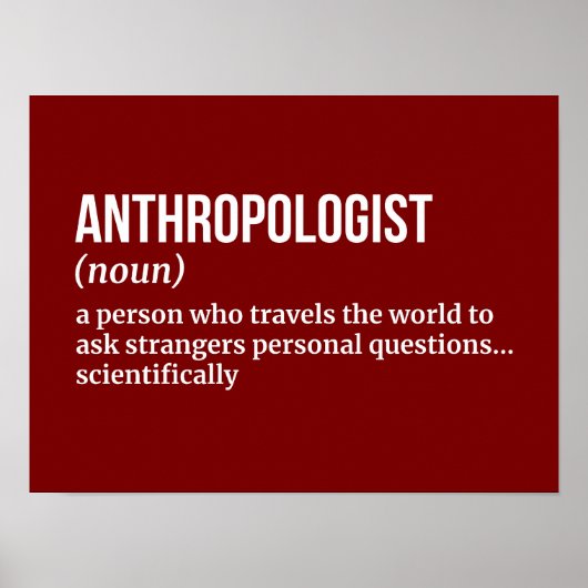 Culturele antropoloog - Grappige definitie Poster (Voorkant)