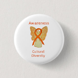 Culturele diversiteit Bewustmaking Angel Ribbon Pi Ronde Button 3,2 Cm