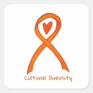 Culturele diversiteit Bewustmaking Koolstof Decent Vierkante Sticker
