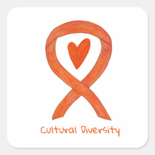 Culturele diversiteit Bewustmaking Koolstof Decent Vierkante Sticker