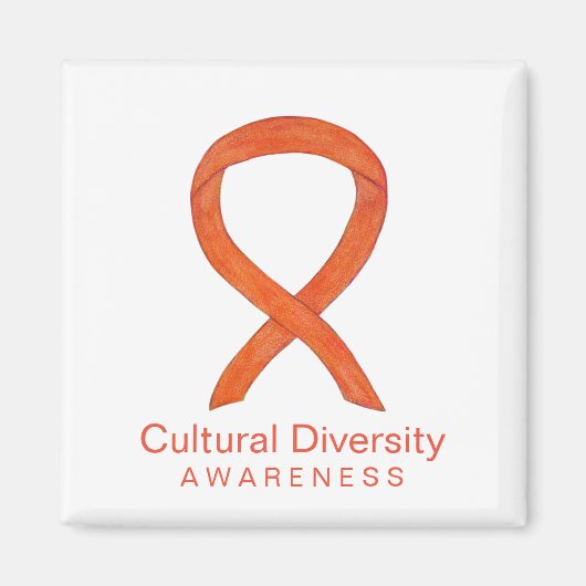 Culturele diversiteit Bewustmaking Ribbon Fridge M Magneet (Voorkant)