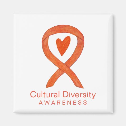 Culturele diversiteit Bewustmaking Ribbon Fridge M Magneet (Voorkant)