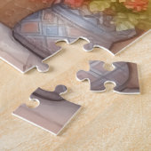 Culturele Elegantie: Indiase Dans Zijde Sari Legpuzzel (Zijkant)