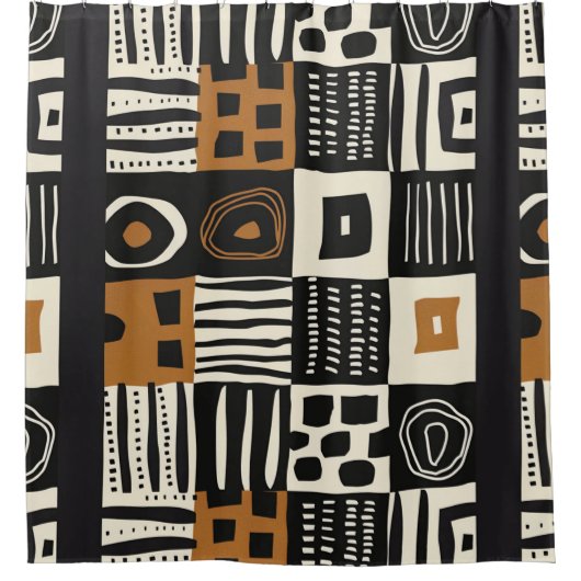 Culturele etnische modderdoek Afrikaanse print Douchegordijn (Voorkant)